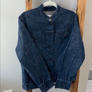Mandarin Collar Denim Jacket